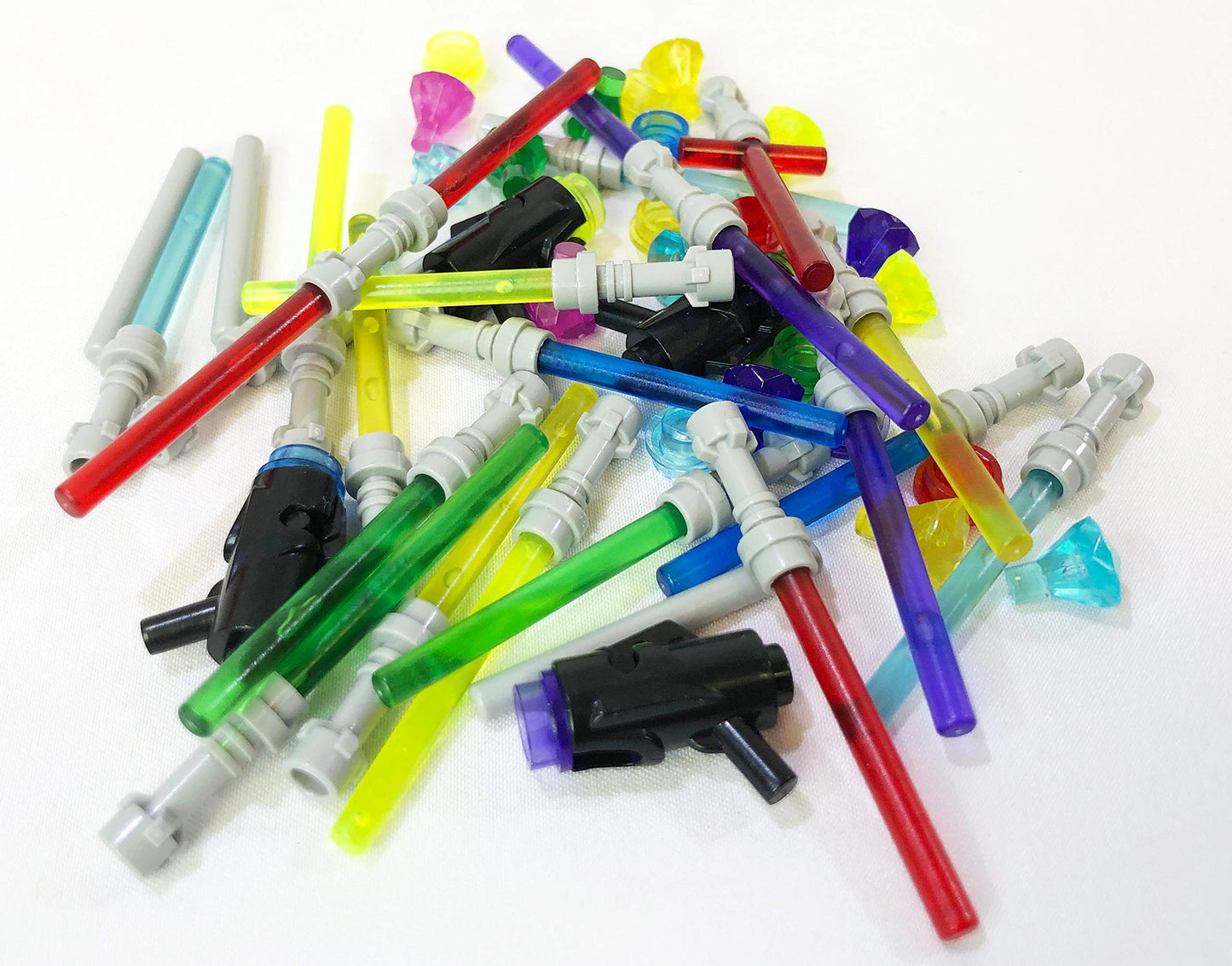 Brick Loot 75+ Mini Weapons Pack – Light Sabers, Blasters & Accessories for Lego Minifigures, Star Wars Compatible Toy Set Ages 6+