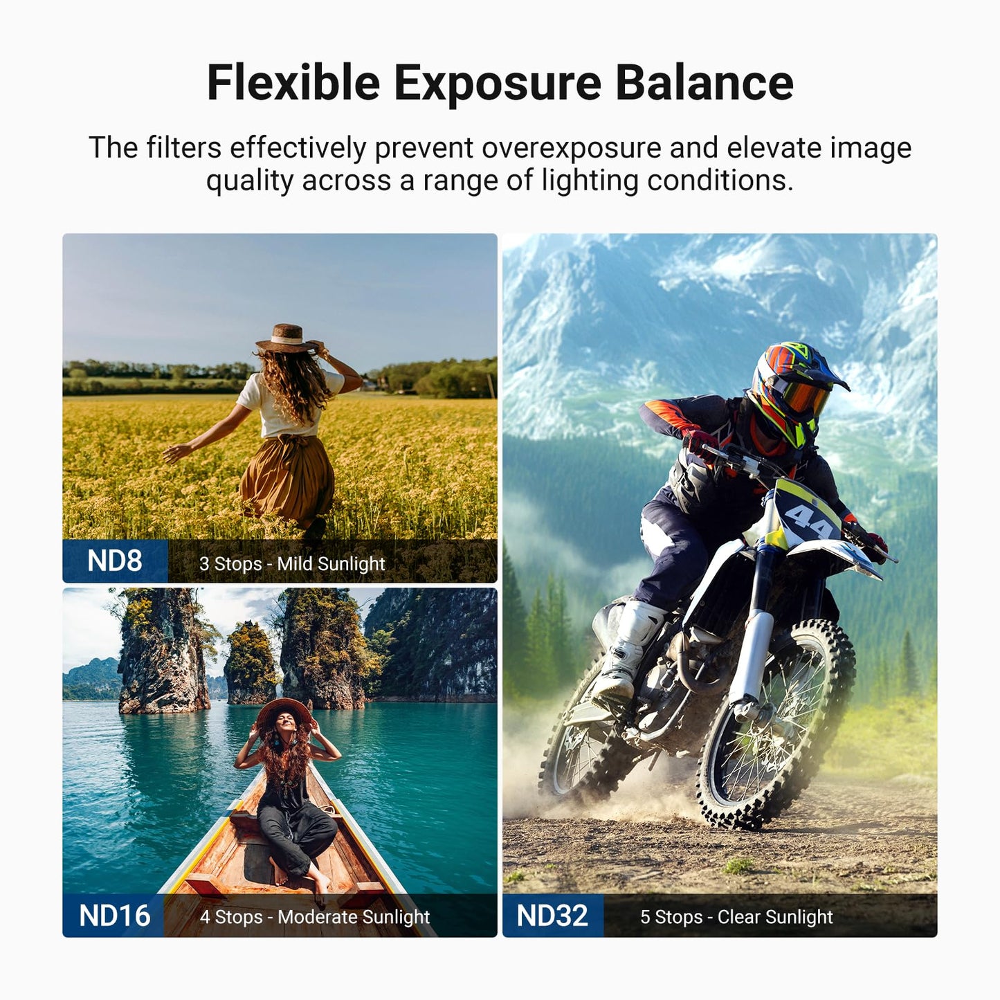 NEEWER CPL + ND Filter Set Compatible with DJI Osmo Action 6 Only, 4 Pack ND8/16/32 Adjustable Circular Polarizing, Lens Polarizer, Screw
