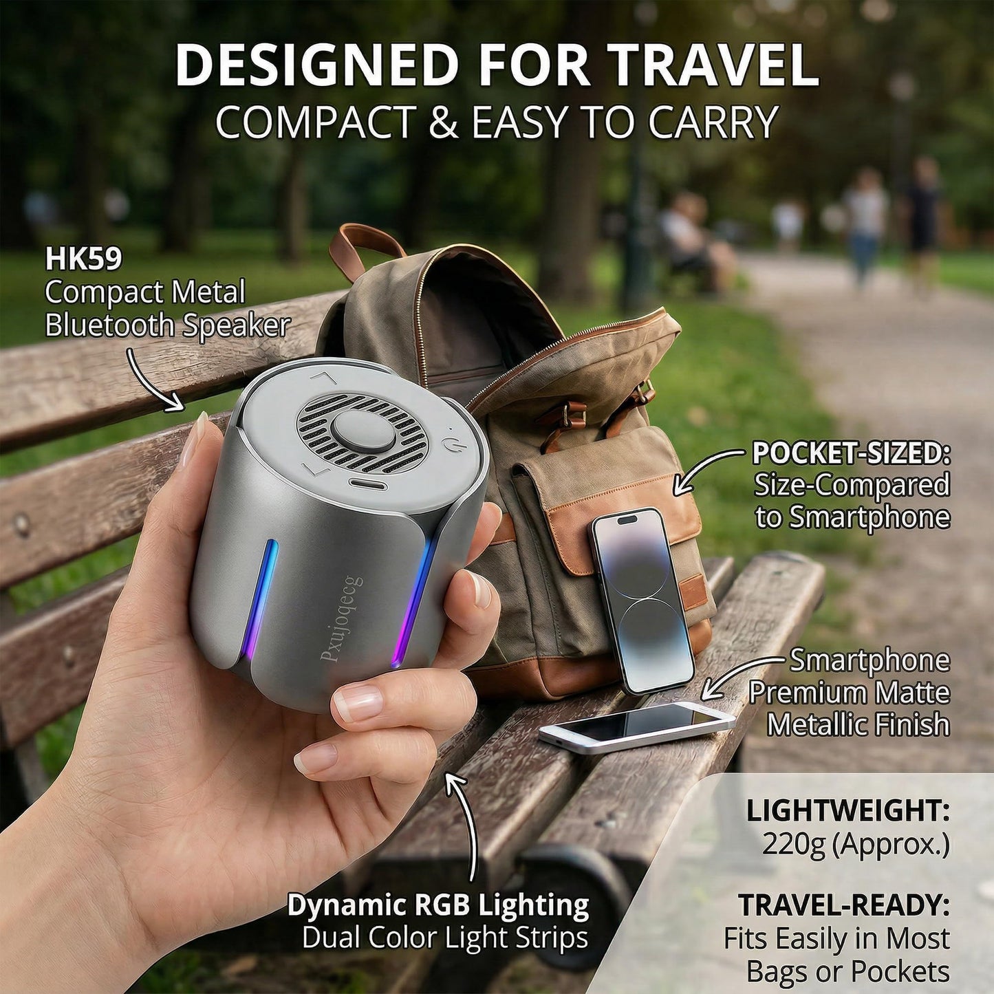 Interactive Spinning Bluetooth Speaker with RGB Light - Metal Fingertip Gyro Desk Gadget, Portable LED Night Light Speaker, USB-C Rechargeable Mini