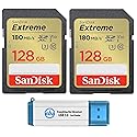 SanDisk 128GB Extreme SD Card (2 Pack) SDXC Memory Cards Compatible Browning Defender Pro Series Trail Cameras (SDSDXVA-128G-GNCIN) Bundle with (1)
