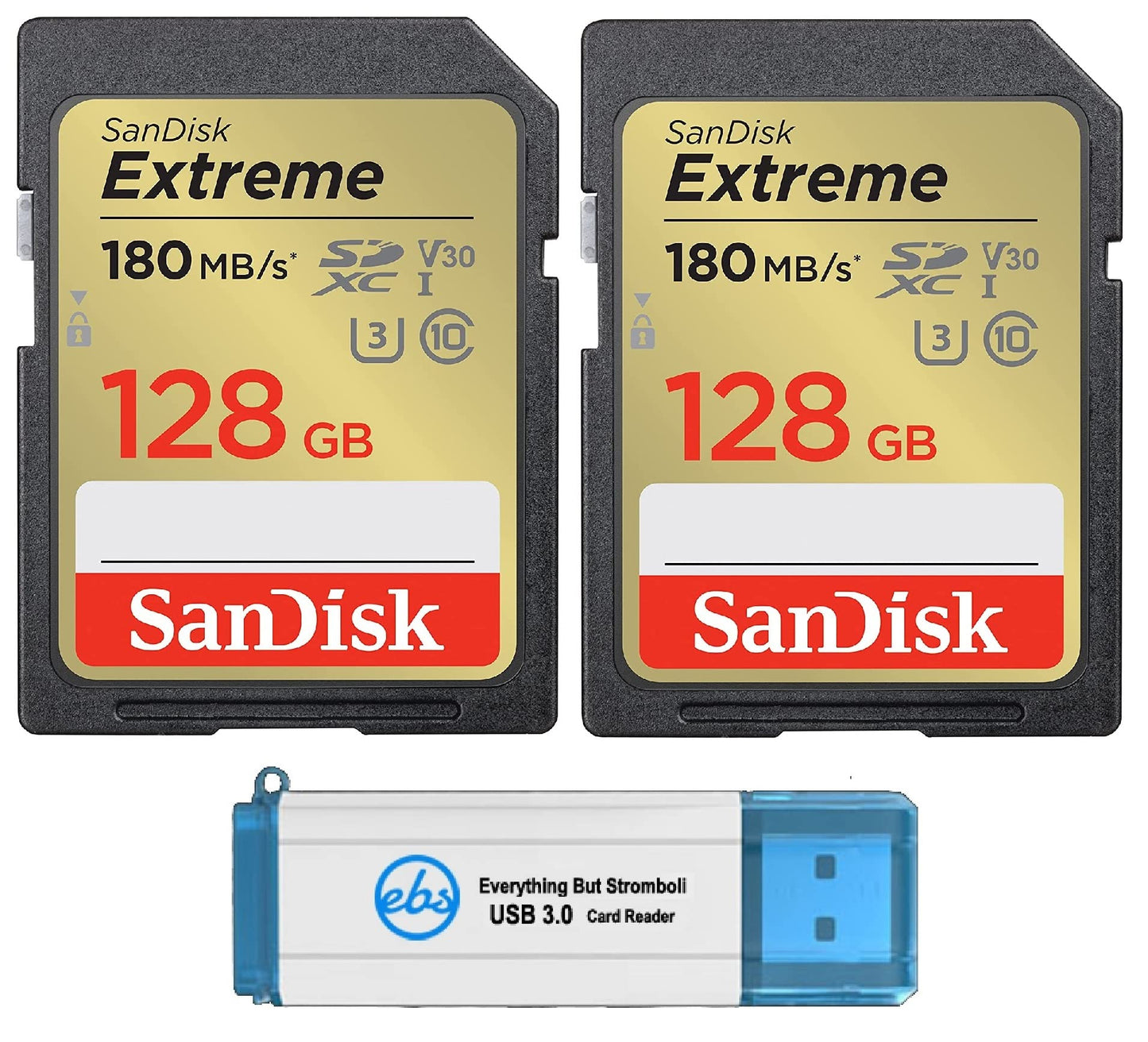 SanDisk 128GB Extreme SD Card (2 Pack) SDXC Memory Cards Compatible Browning Defender Pro Series Trail Cameras (SDSDXVA-128G-GNCIN) Bundle with (1)