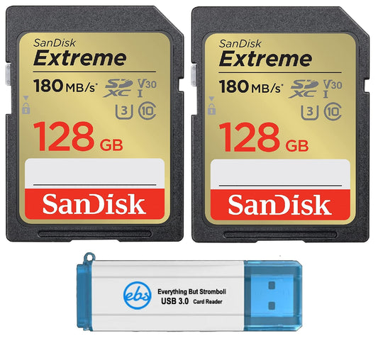 SanDisk 128GB Extreme SD Card (2 Pack) SDXC Memory Cards Compatible Browning Defender Pro Series Trail Cameras (SDSDXVA-128G-GNCIN) Bundle with (1)