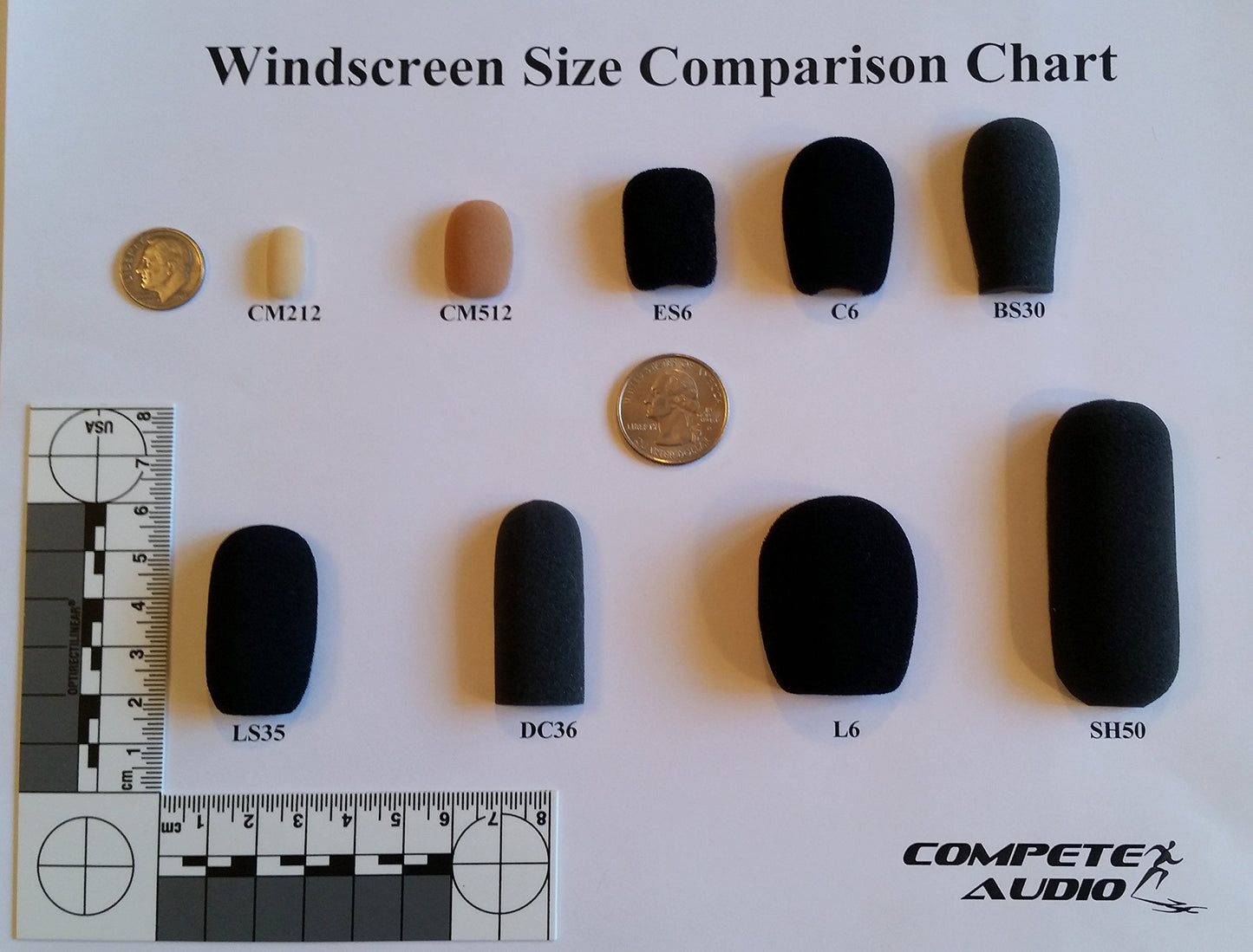 Compete Audio Standard Microphone Windscreens (Microphone Covers) 6-Pack Headset/Lapel (Lavalier) Fitness Instructor/Gamer Pack Black