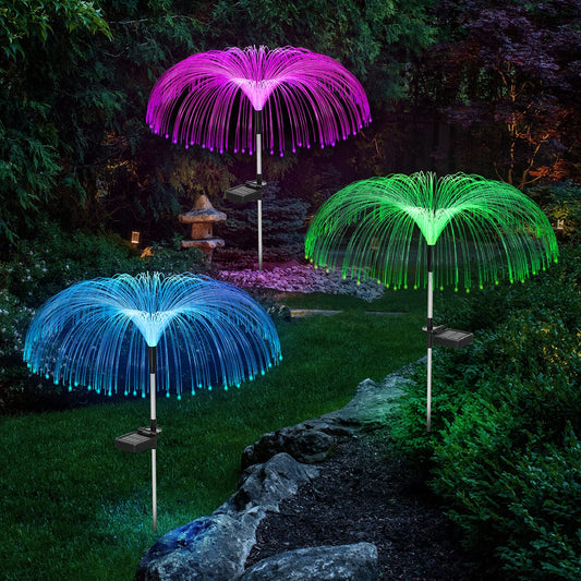 Vosaro Solar Flower Lights Outdoor Garden Decorations Waterproof, Solar Yard Lights Decorative, 7 Color Changing Stake Light for Pathway Patio Lawn