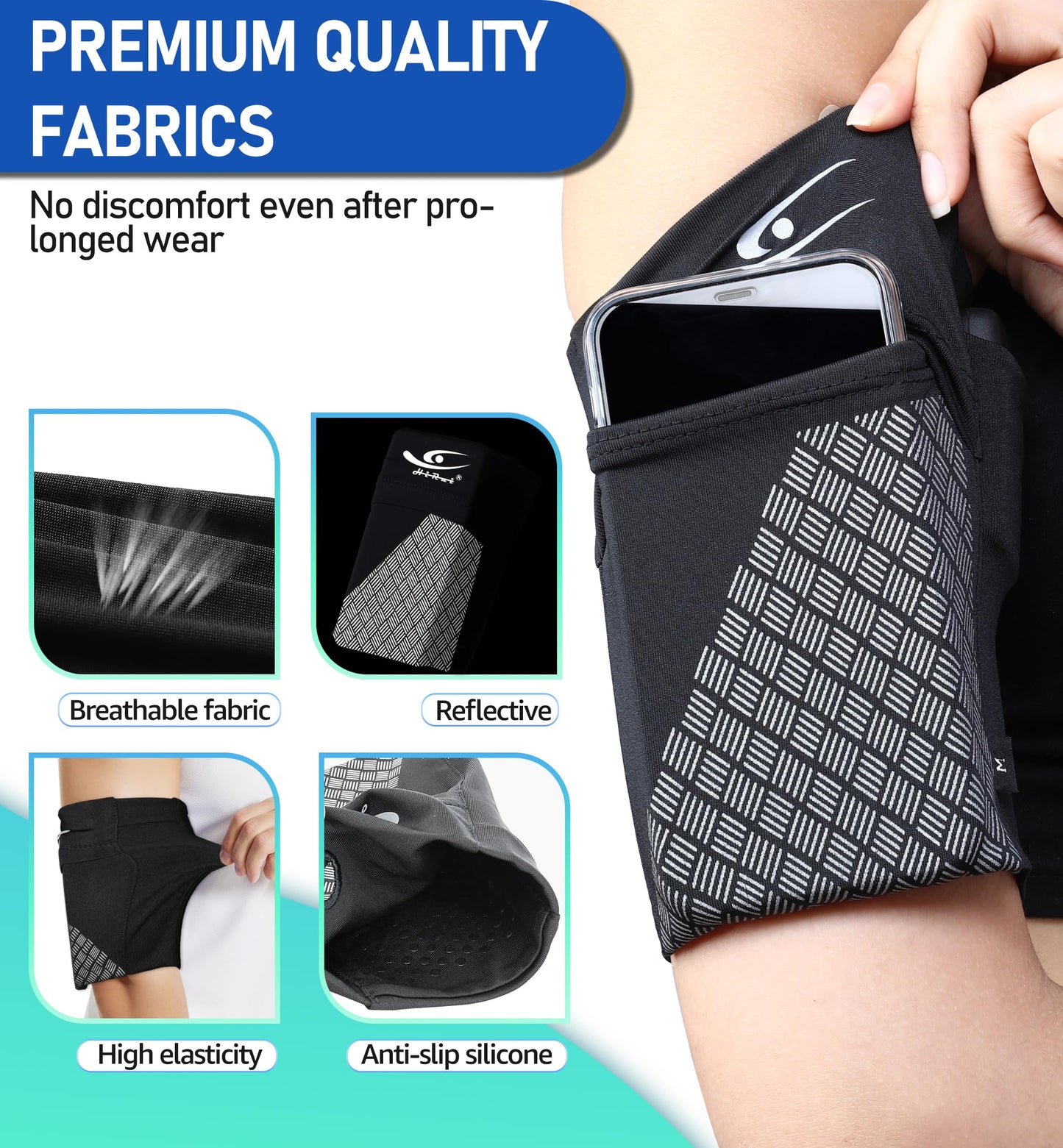 HiRui Universal Sports Armband Cell Phone Armband Sleeves Running Armband for Exercise Workout, Compatible with iPhone 17/17Plus/Pro/16/15/15Plus/14