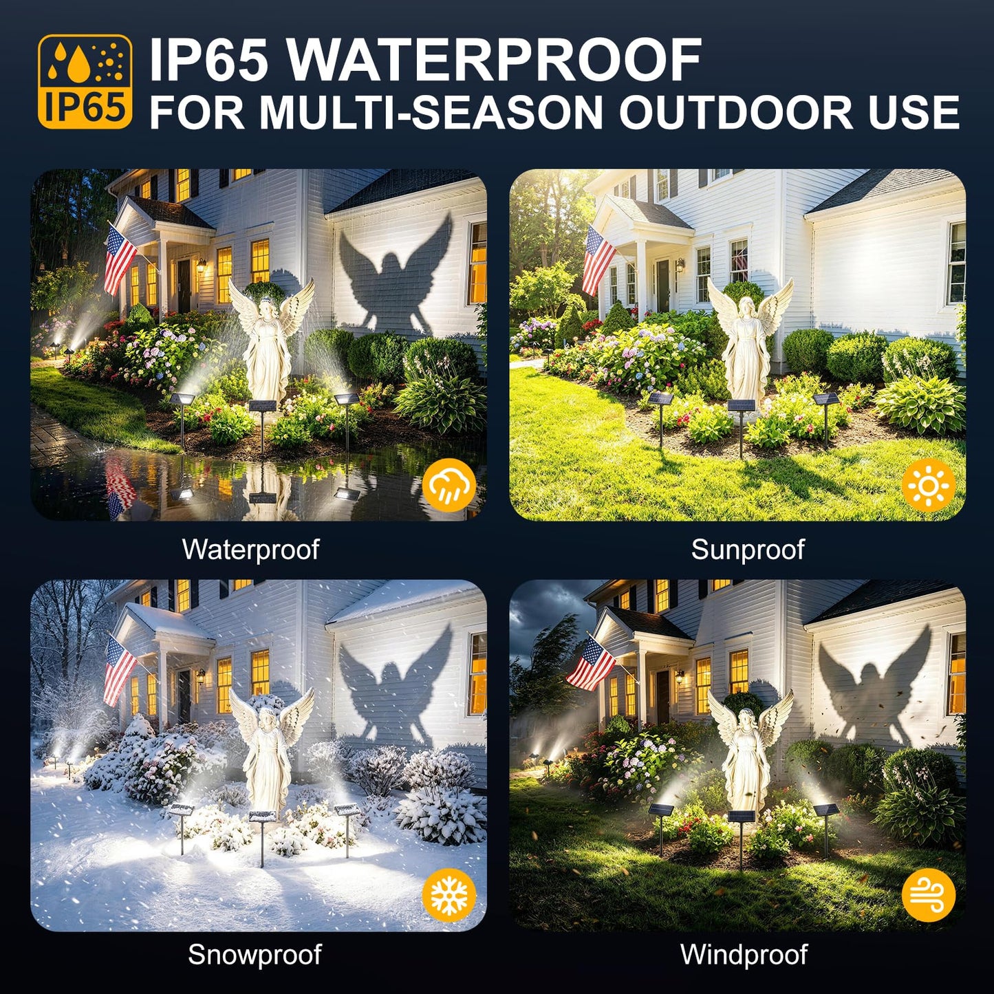 POOWUUDT Solar Spot Lights Outdoor Waterproof 2Pack,Solar Uplights Motion Sensor Landscape Lighting for Outside Yard Garden Pathway,Solar Tree
