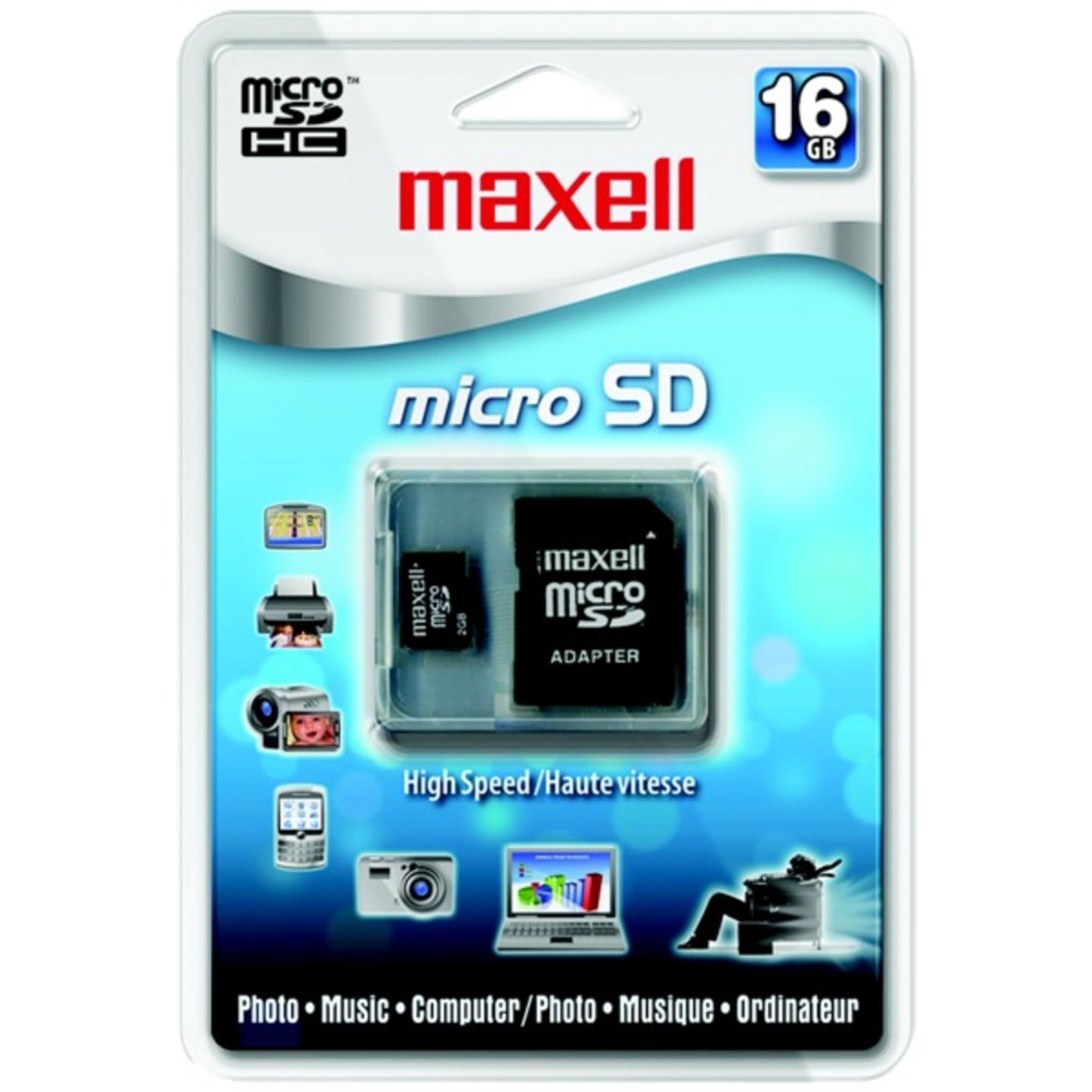 Maxell 16 GB Class 2 Micro SDHC Flash Memory Card with Adapter 502003