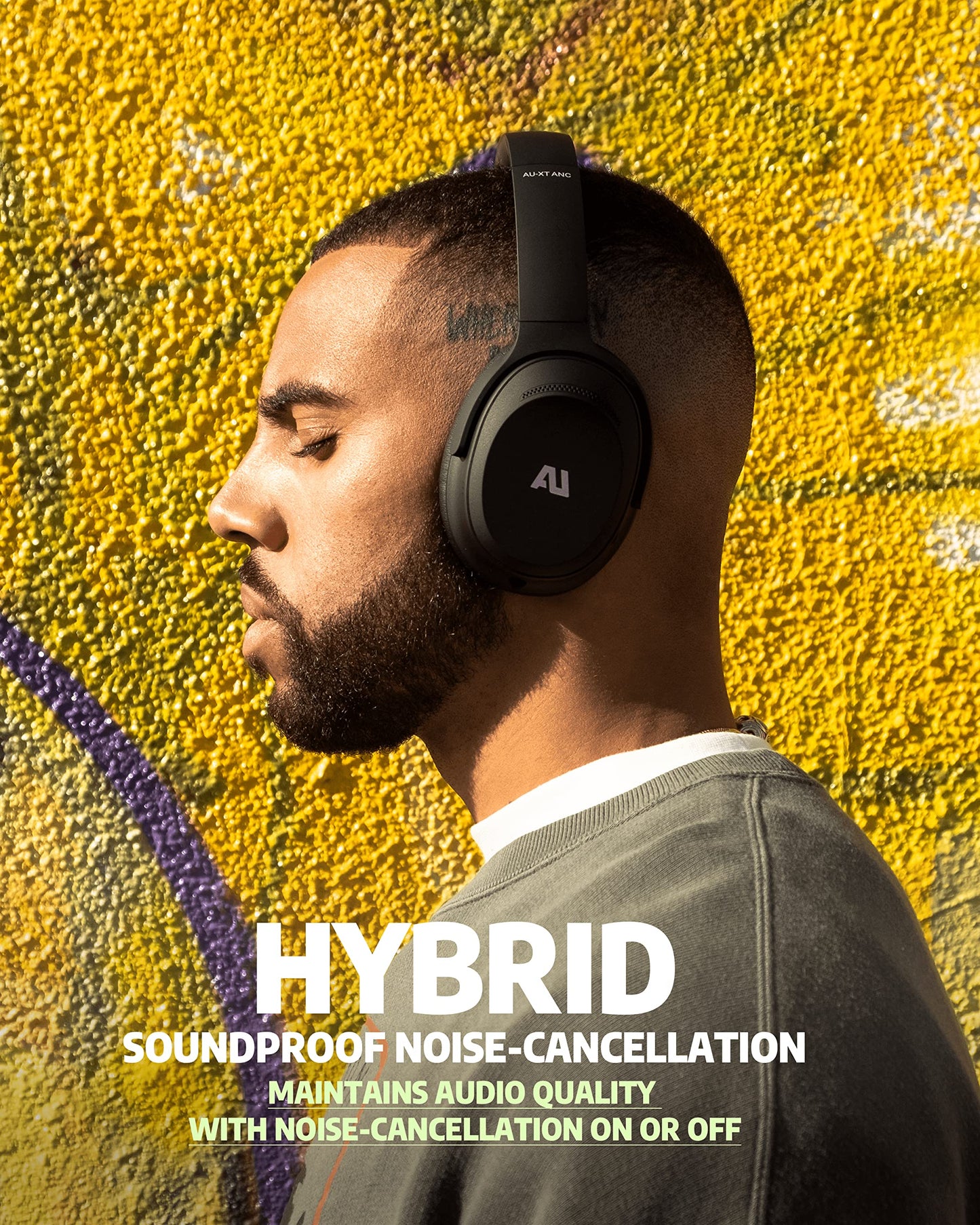 ausounds Wireless Bluetooth Headphones with Hybrid Active Noise Cancelling, Over-Ear Headset, aptX HD Supported, Bi-Fold, Protein Earmuffs, Deep…