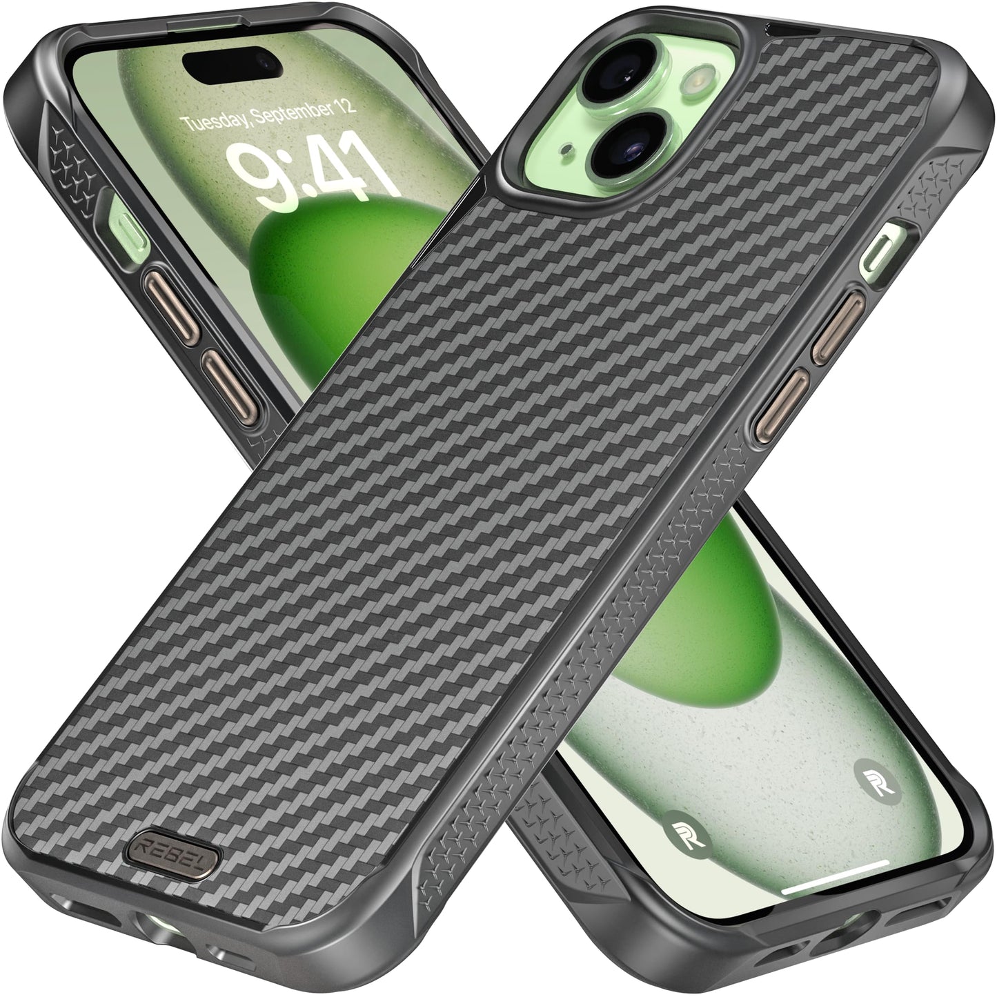 REBEL Case for iPhone 15 Plus [Gen-5 Aramid Fiber] Strong MagSafe Compatible, Grippy Sides, Shockproof Corners, CNC Metal Buttons, Upgraded Protective