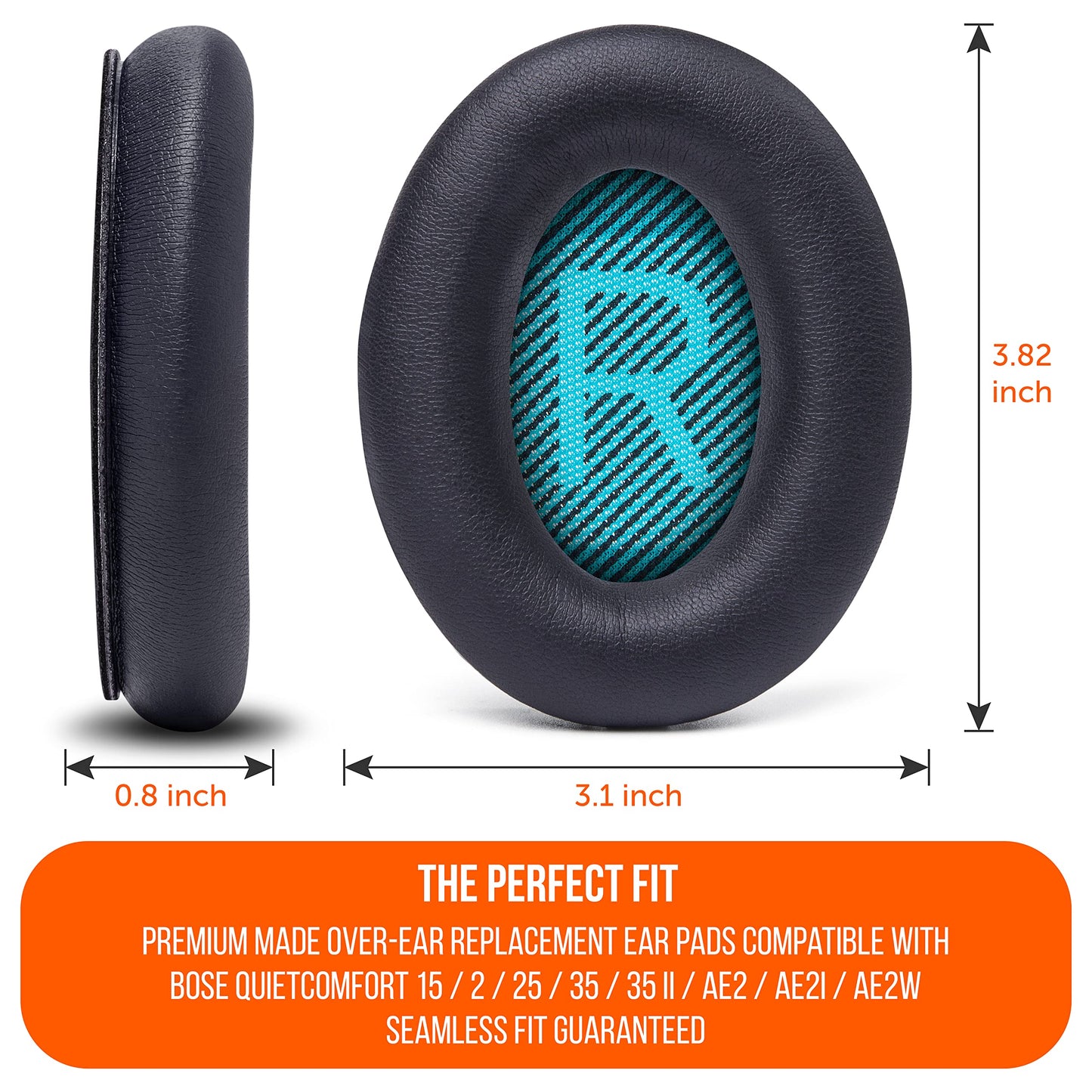WC Wicked Cushions Upgraded Replacement Ear Pads for Bose Headphones - Compatible with QC15 / QC25 / QC35 & 35 ii / QC2 / AE2 / AE2i / AE2W