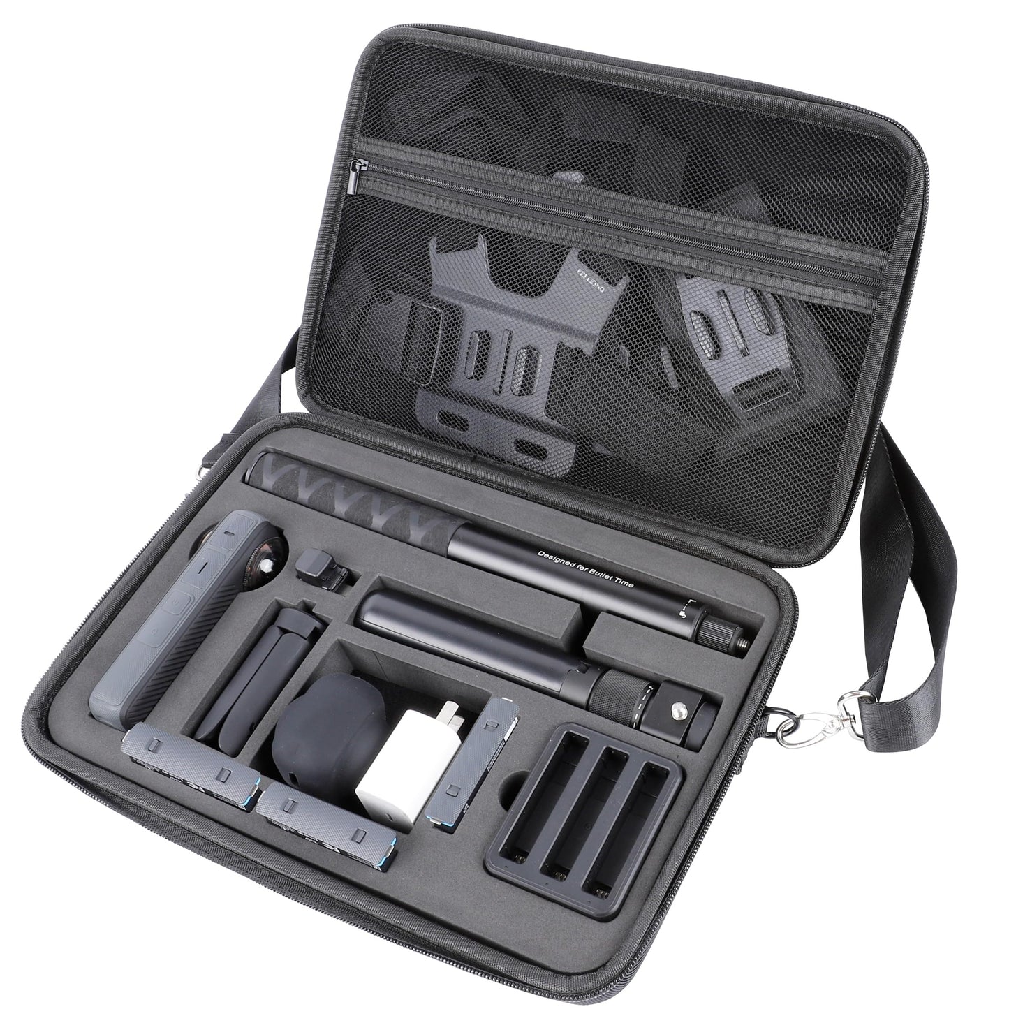 PellKing Case for Insta360 X5 X4 Camera - Large Hard Shell with EVA Liner Bag Compatible for Insta 360 Bullet Time Handle/Selfie stick and other