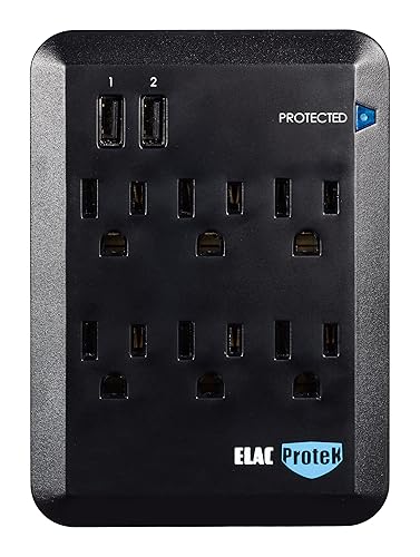 Elac PB-62S - Protek 6 Outlet Wall Surge Protector