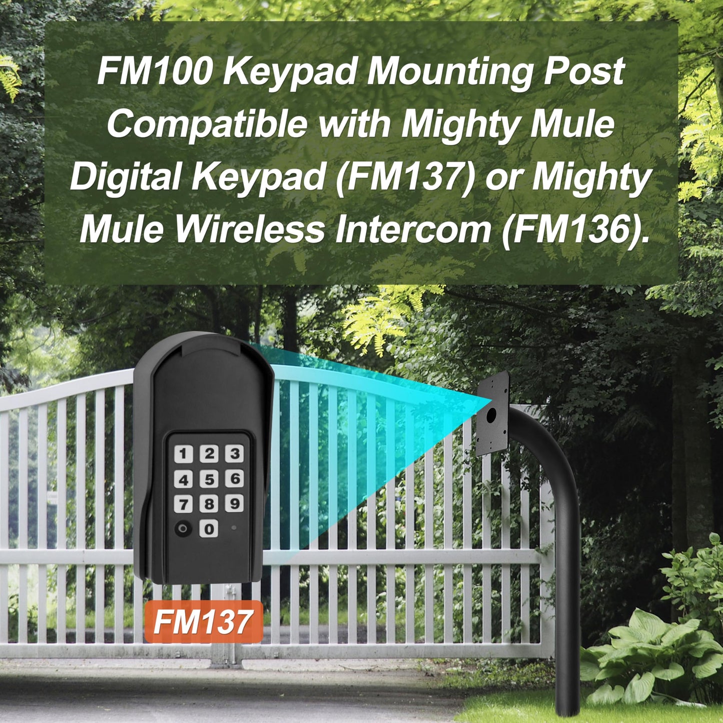 LUKYER FM100 Keypad Mounting Post?Compatible with Mighty Mule Digital Keypad FM137 or FM136 -Black