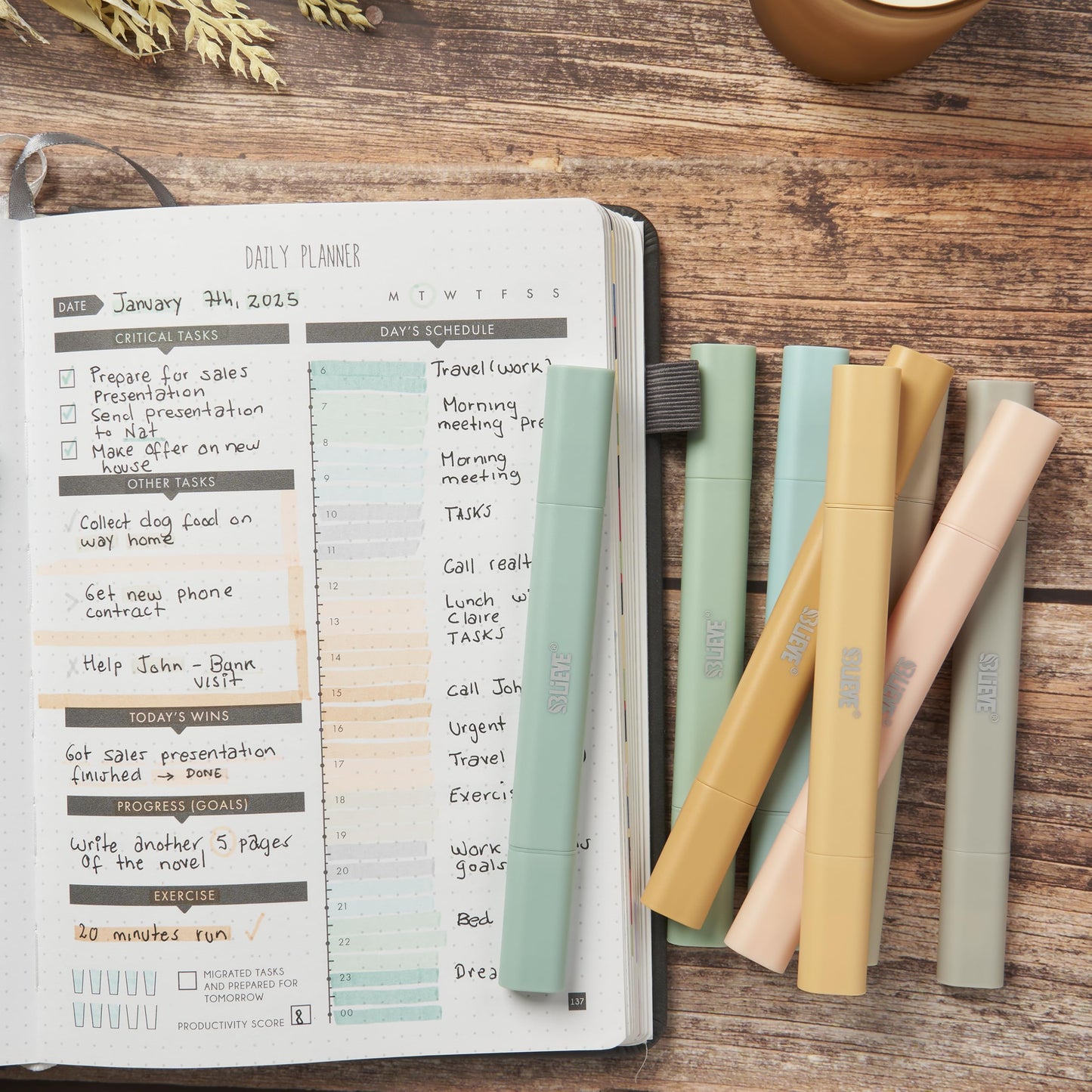 BLIEVE Bible Highlighters No Bleed Through, Pastel Colors, Dual Tip, 8 Pack