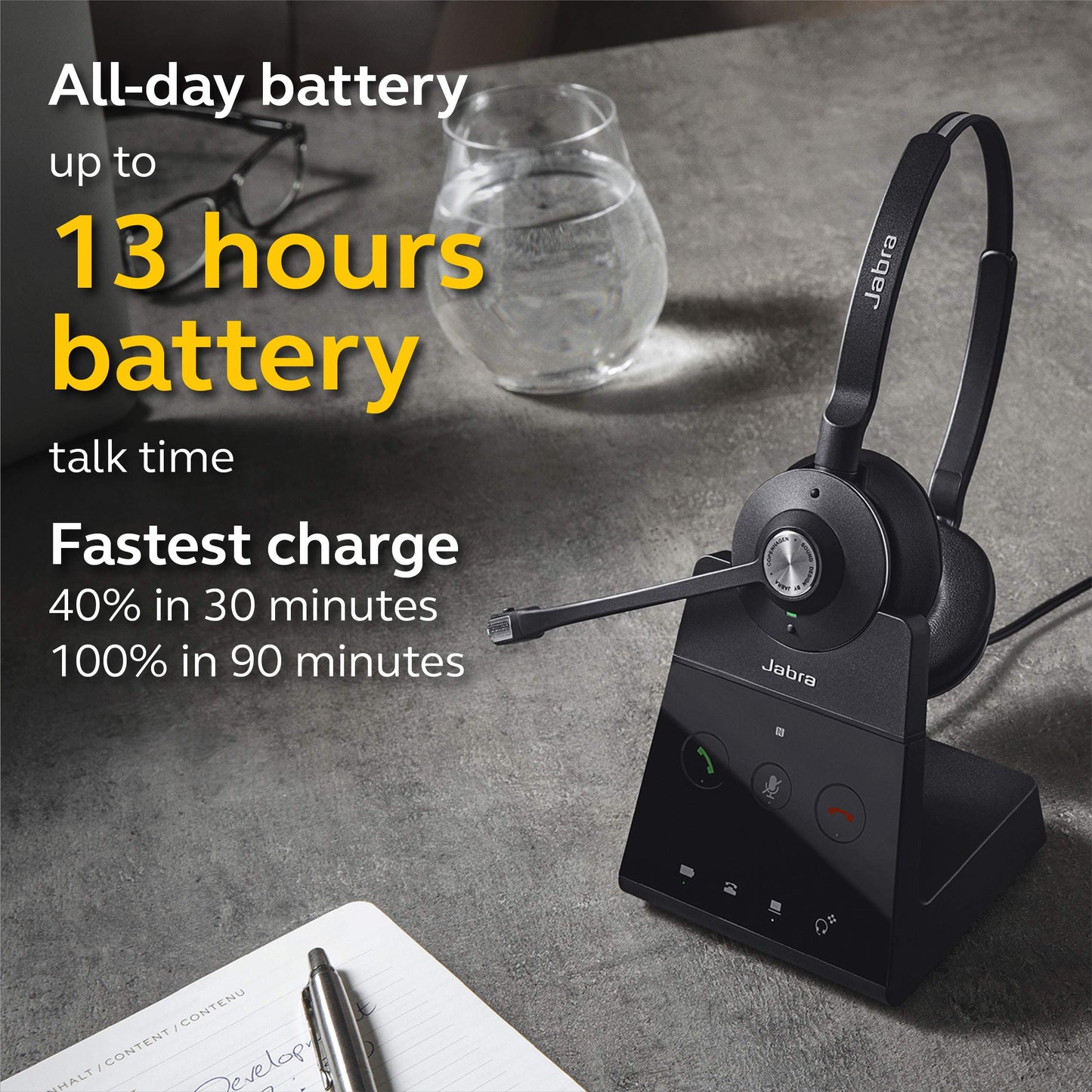 Jabra Engage 65 Wireless Headset, Stereo - Telephone Headset with Industry-Leading Wireless Performance, Advanced Noise-Cancelling Microphone, All…