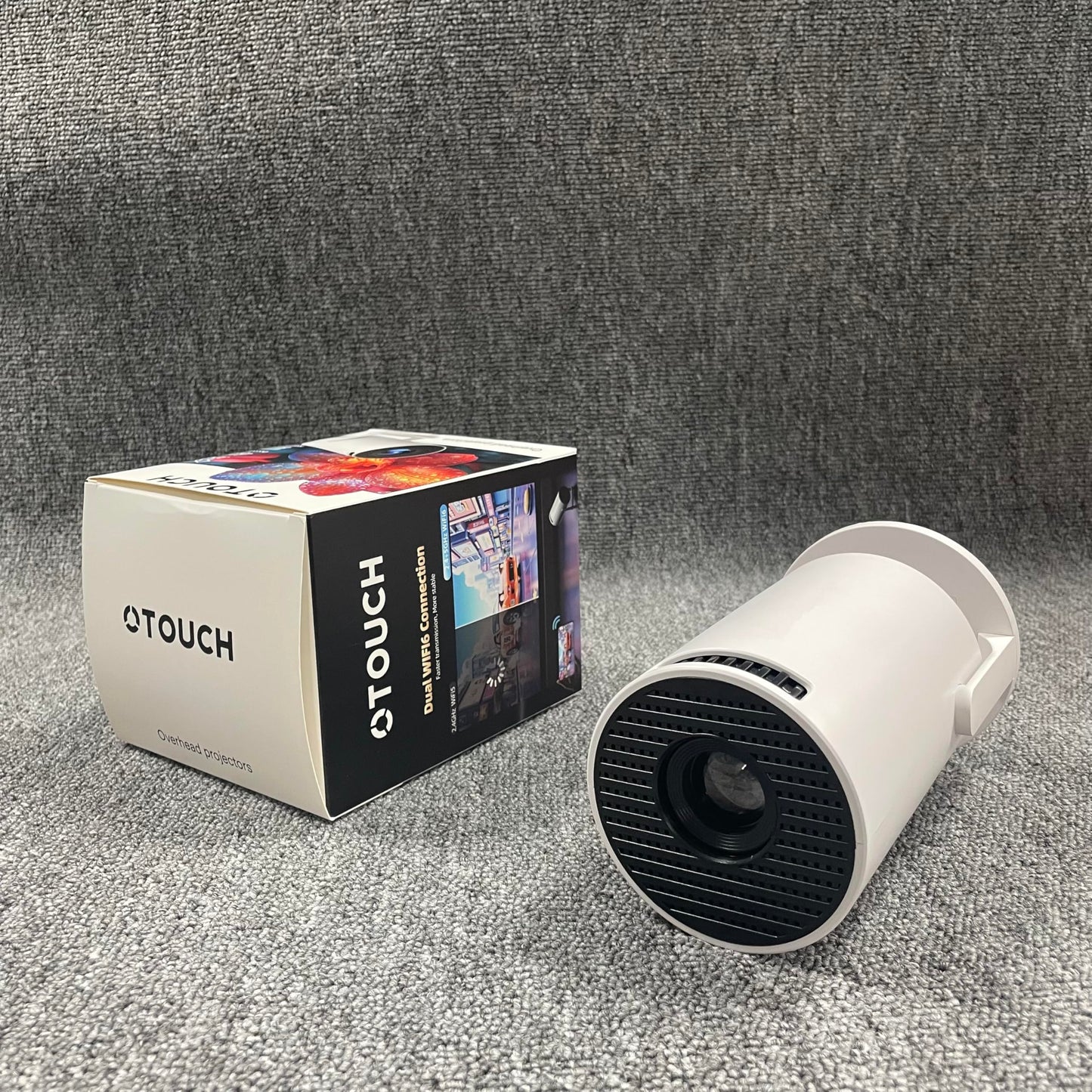 Mini Projector with Android 11.0 - Short Throw, 1080P HD, 180° Adjustable, Auto Keystone Correction, Portable for Outdoor Movies