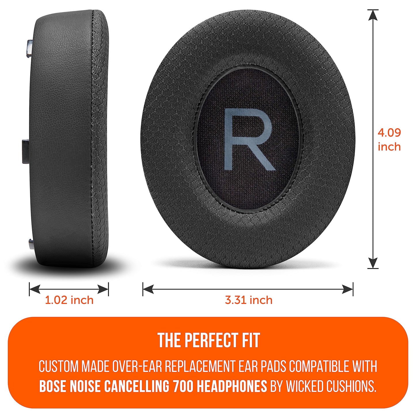 WC Freeze NC700 - Cooling Gel Ear Pads for Bose Noise Canceling 700 Headphones | Breathable Sports Fabric, Cooling Gel, Extra Thick & Cooler