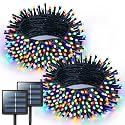 JMEXSUSS 2 Pack Solar String Lights Outdoor Waterproof, Total 400 LED 151FT Solar Christmas Lights Outdoor, 8 Modes Christmas Light for Outside Patio