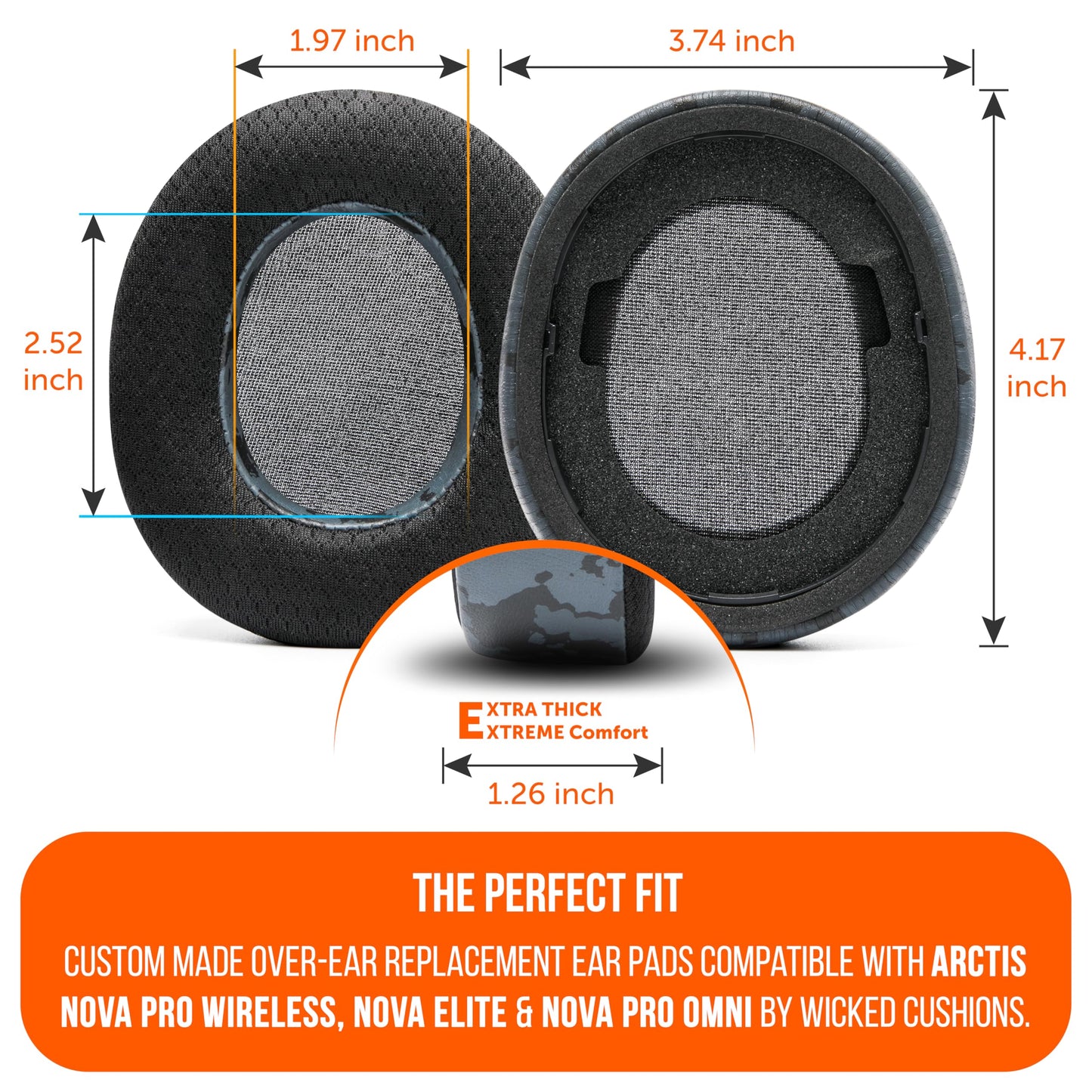 WC Modkit V2 Nova Pro Wireless, Pro Omni, & Elite - Gel Earpads, Extra-Wide Headband, & Side Plates for Arctis Nova Pro Wireless, Nova Elite & Nova