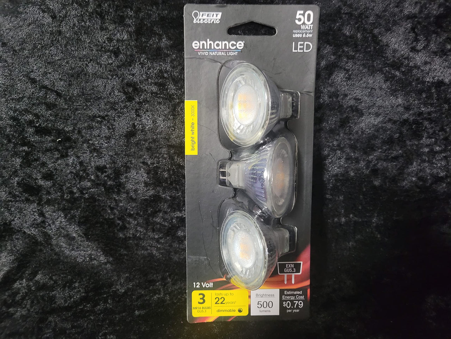 FEIT Electric Enhance GU5.3 E26 (Medium) LED Bulb Bright White 50 Watt Equivalence 3 pk