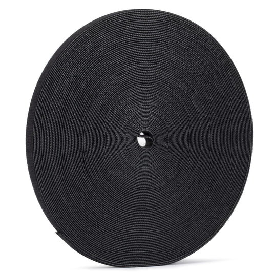 XINYIBO 1/2 inch Reusable Fastening Tape Cable Ties Double-Sided Hook-and-Loop Cable Management Tape (Black 25 Yards)