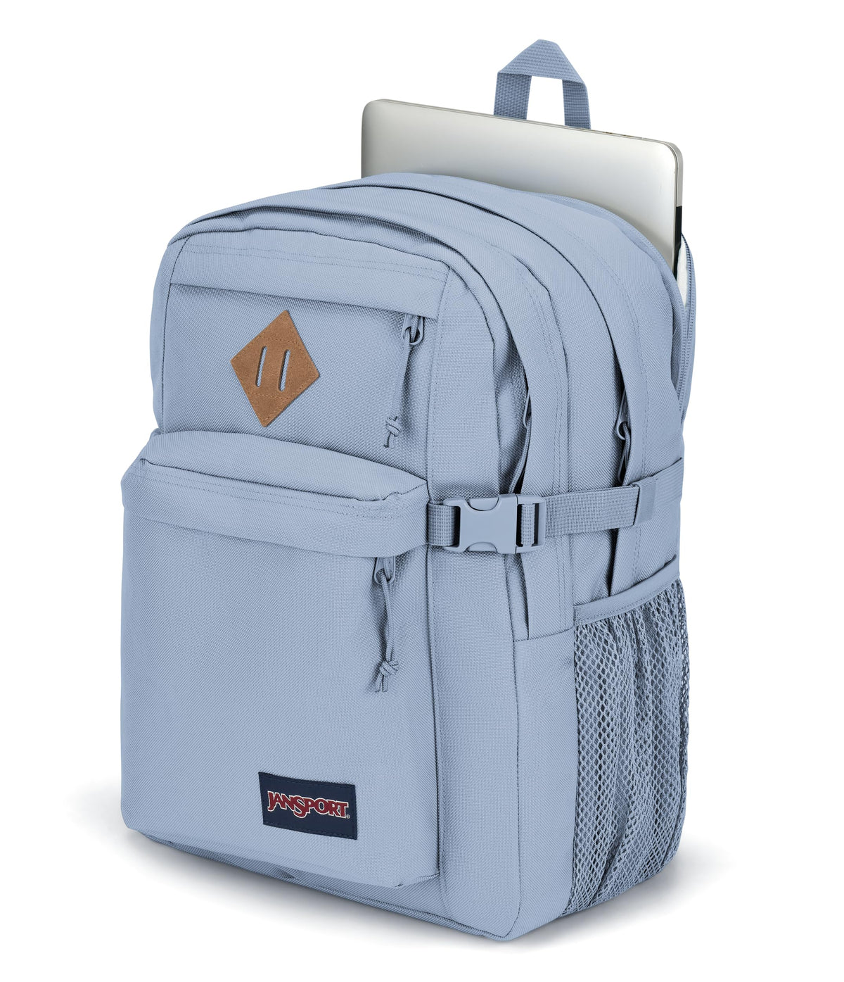 JanSport Main Campus FX Backpack - Travel or Work Bag w 15-Inch Laptop Pack with Leather Trim, Blue Dusk