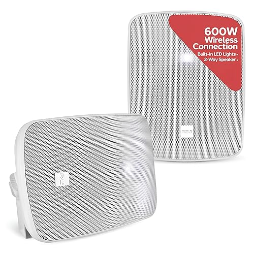 PYLE Outdoor Bluetooth Speakers - 2 Outdoor Speakers Ceiling Mount 600 Watt Crystal Clear Sounding Audio Speakers, Weather/Waterproof Universal