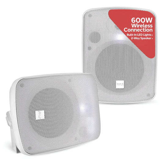 PYLE Outdoor Bluetooth Speakers - 2 Outdoor Speakers Ceiling Mount 600 Watt Crystal Clear Sounding Audio Speakers, Weather/Waterproof Universal