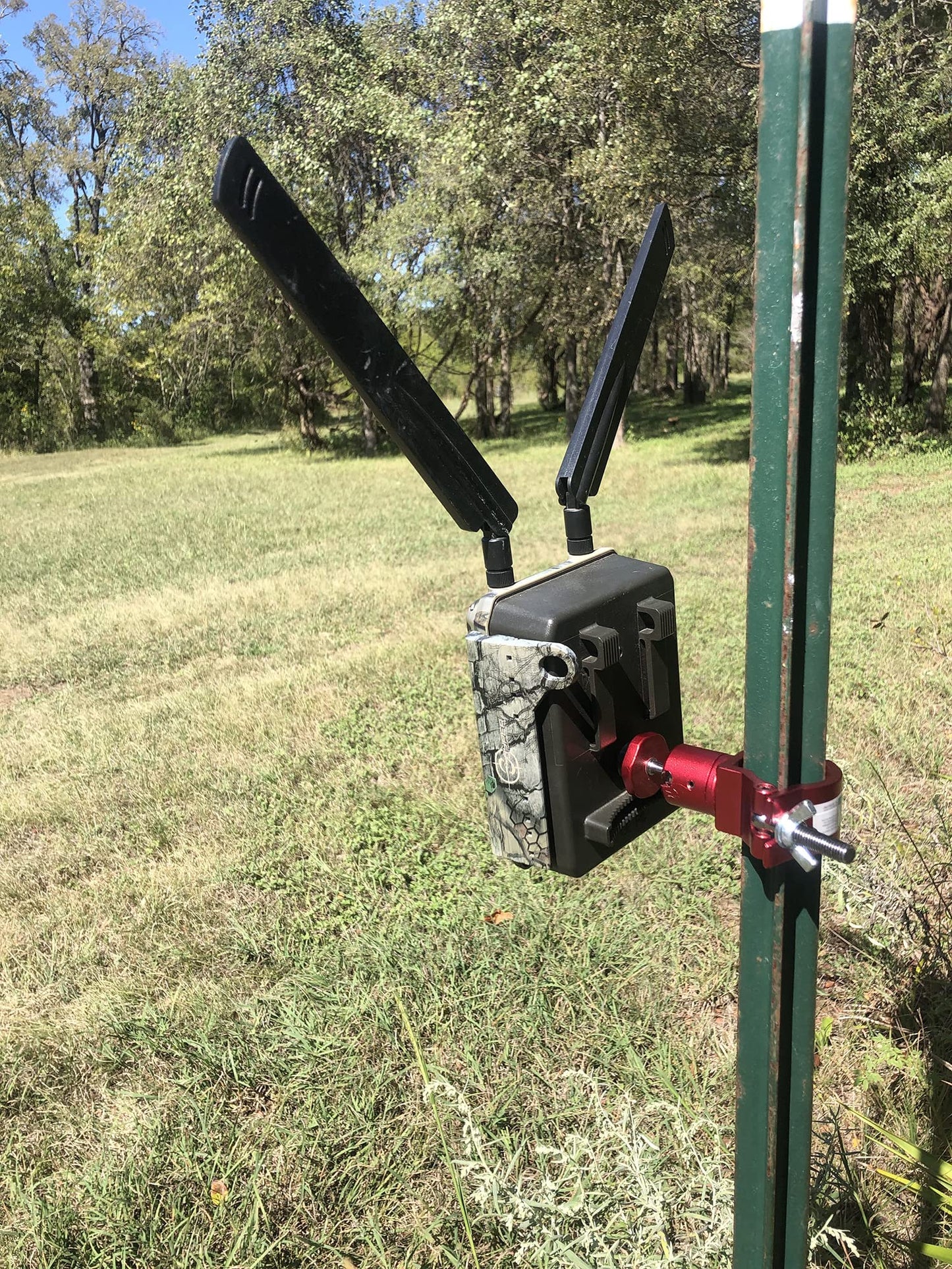 Slow Glow Maverick T-Post Camera Mount for Trail Cameras and Solar Panels 360° Adjustable Ball Head for the Perfect Angle