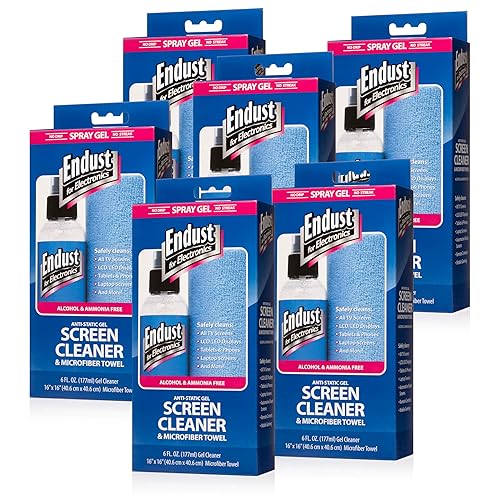 Endust for Electronics; Anti-Static Cleaning Gel & Microfiber Towel Combo Pack Bulk Bundle; Six 6 Oz Bottles & 6 Towels; (12275P6)