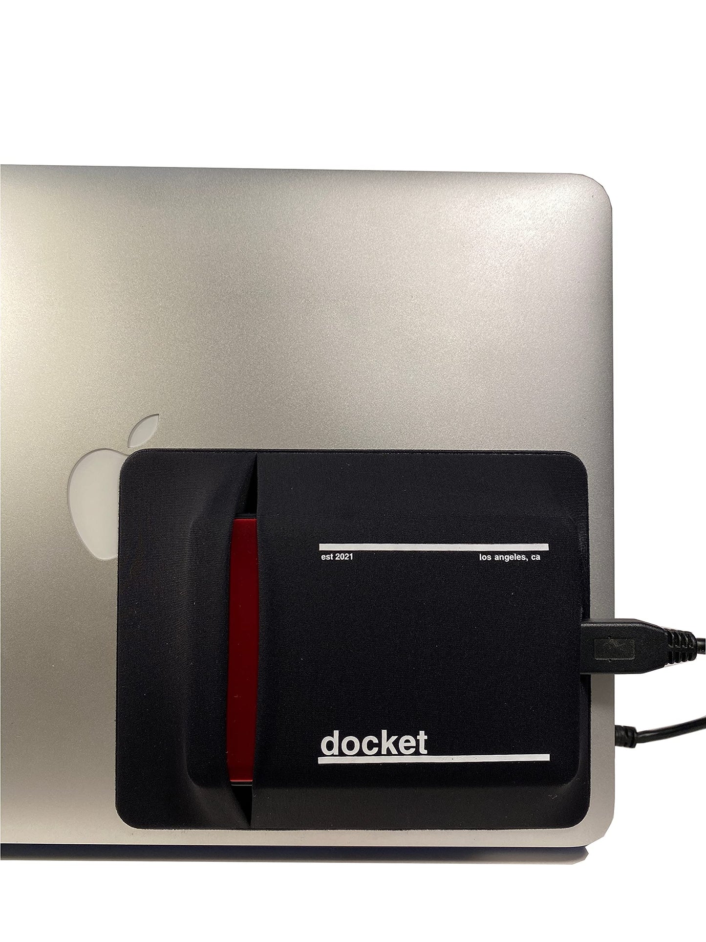 docket External Hard Drive Holder for Laptop - Closed Pocket Design with Cable Hole for Safe Storage - Expand Storage While Eliminating Boundaries