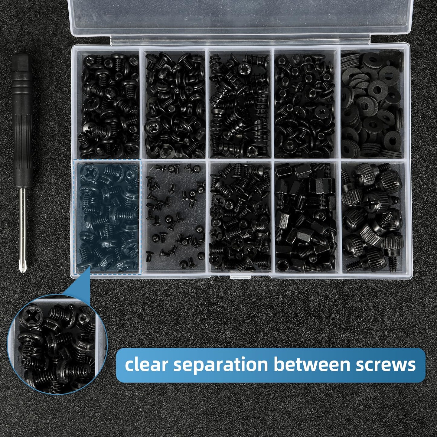 400PCS Computer Screws Assortment Kit with Screwdriver Motherboard Standoffs Screws for Universal Motherboard, HDD, SSD, Hard Drive,Fan, Power Supply