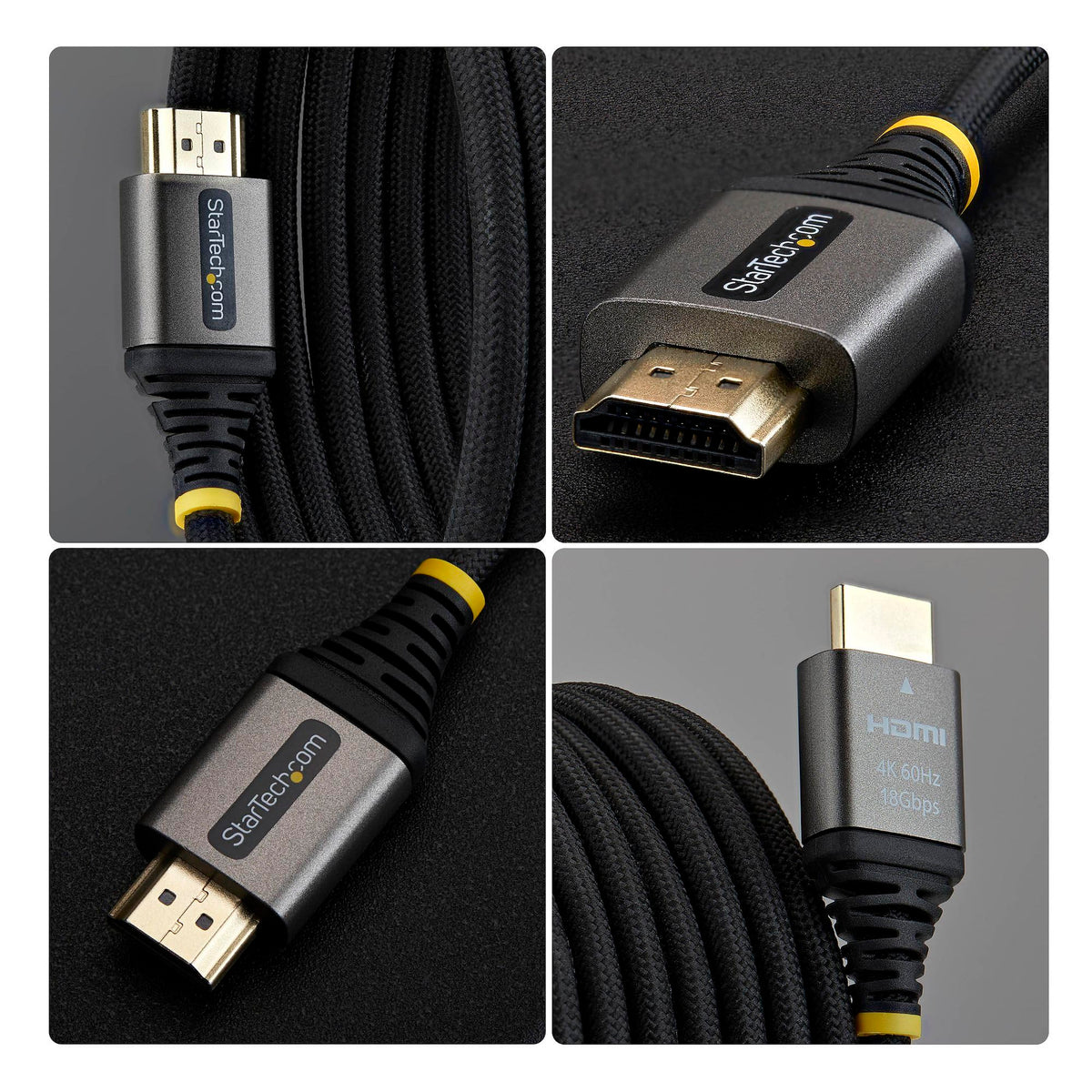 StarTech 6ft (1.8m) Premium Certified High Speed HDMI Cable, Ultra Flexible HDMI Cable, 4K 60Hz/1440p 144Hz w/HDR10/ARC, 18Gbps, High Flex Braided HDMI Cord