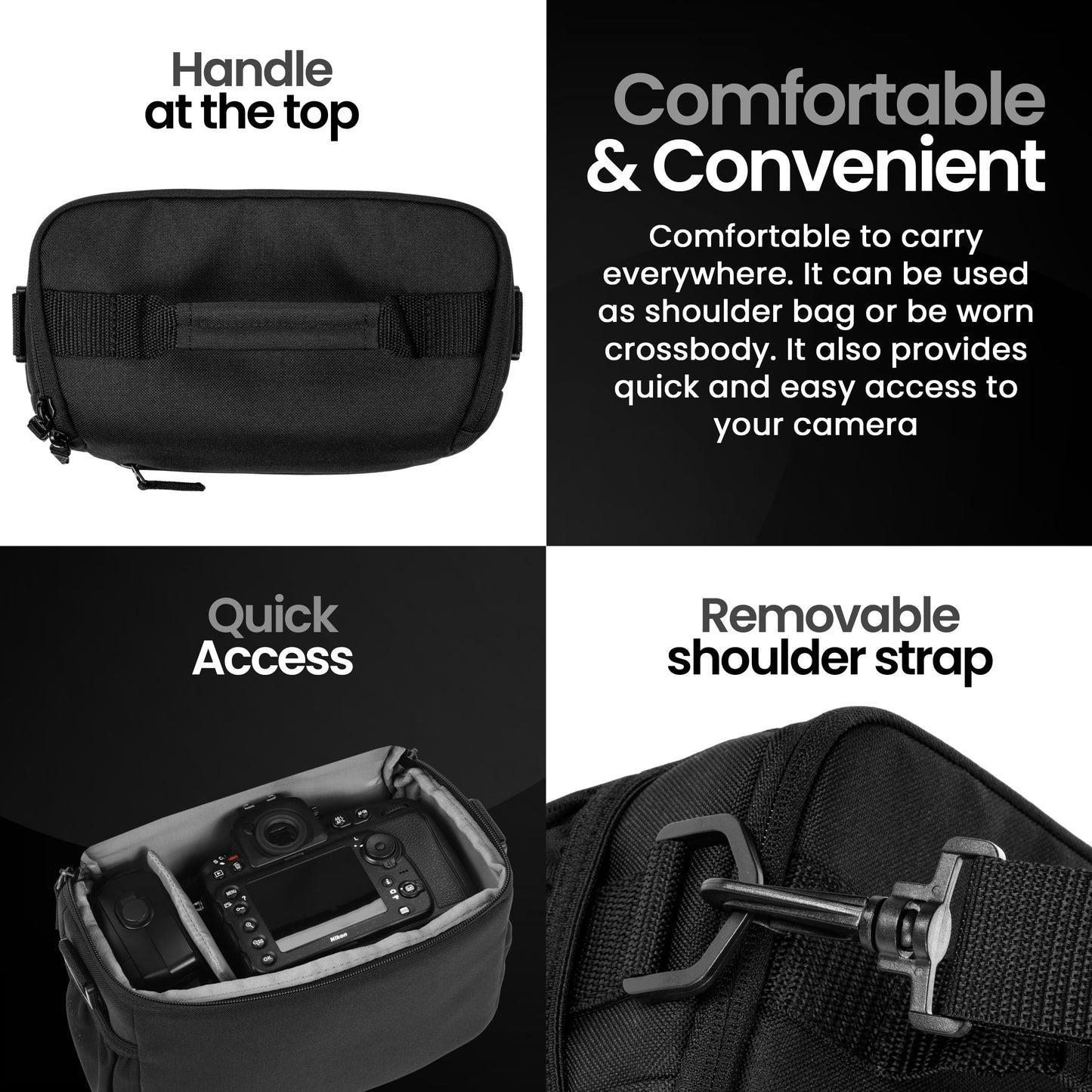 Tamrac Jazz 45 v2.0 Camera Bag for Photographers, Camera Case for Photography Accessories, Shoulder Bag for DSLR and Mirrorless Cameras, Crossbody