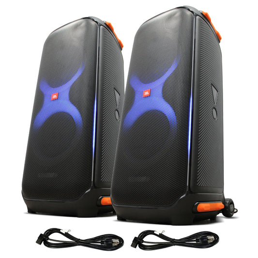 JBL PartyBox 710 800W Portable Wireless Bluetooth Speakers (Two Pack) Bundle with Extended Protection