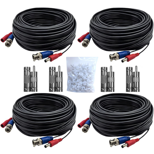 LETONDA BNC Video Cable - 4mm Thickened Upgraded Version A Safer More Reliable Integrated BNC Video Power Extension Cable for Security Camera CCTV