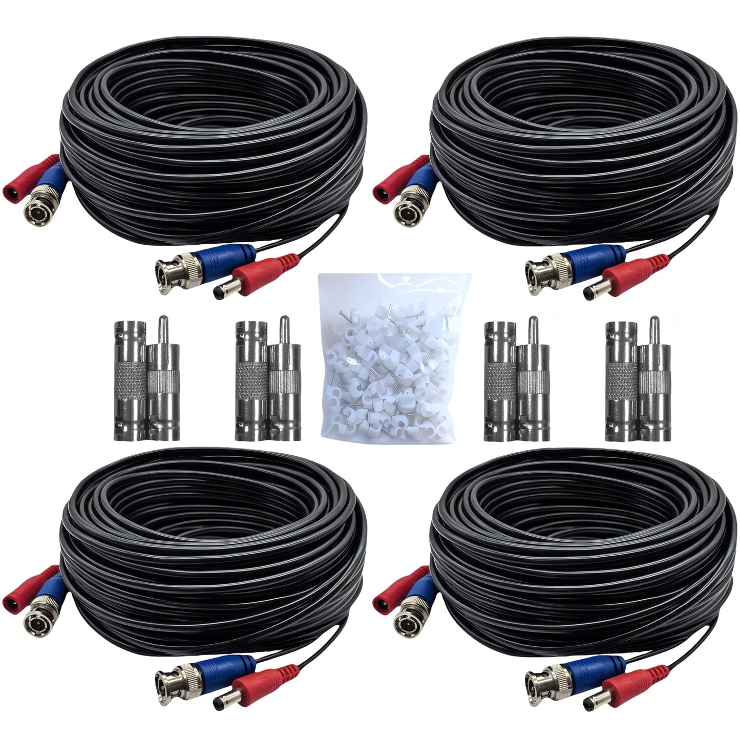 LETONDA BNC Video Cable - 4mm Thickened Upgraded Version A Safer More Reliable Integrated BNC Video Power Extension Cable for Security Camera CCTV