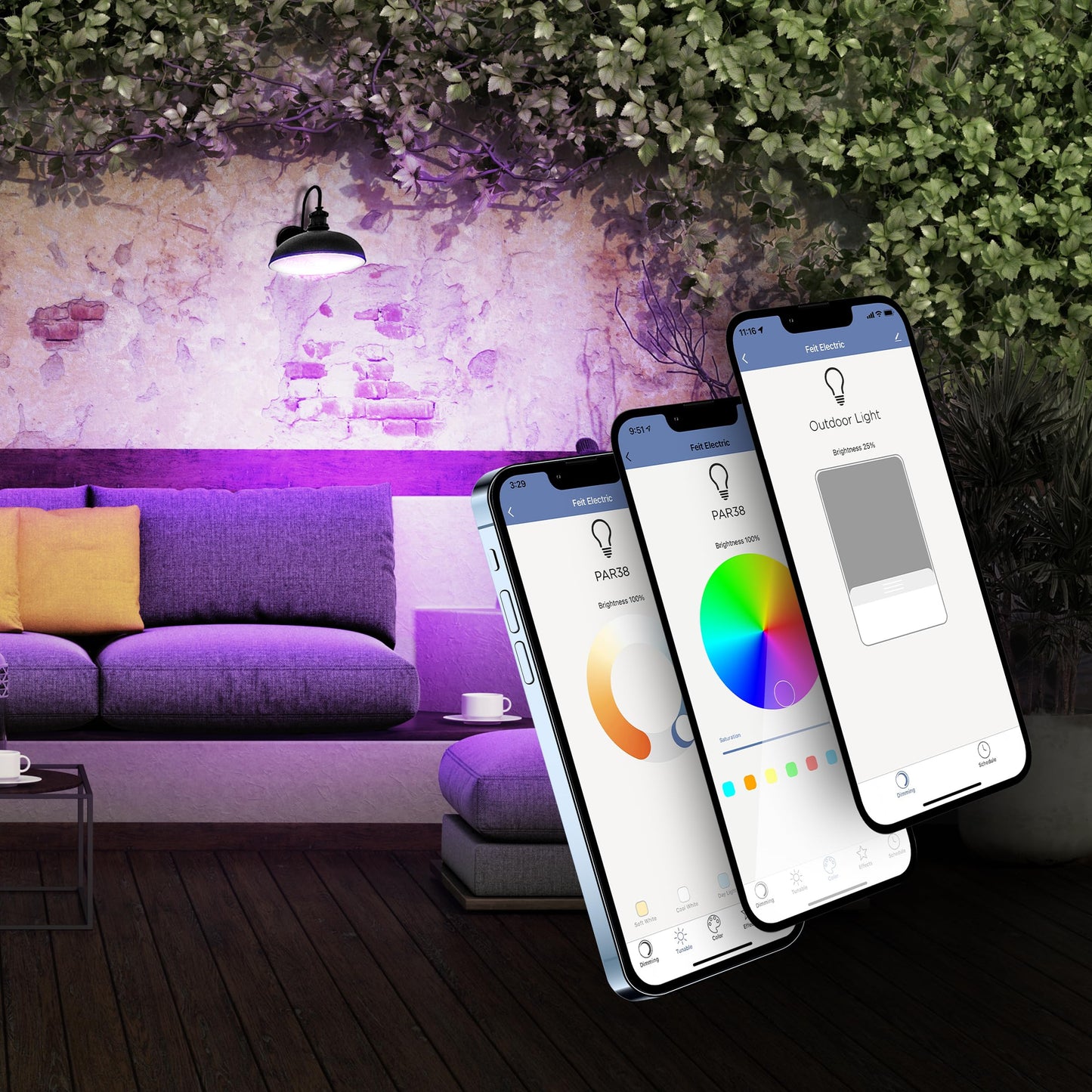 Feit Electric PAR38 LED Smart LED Light Bulb, 90W Eq, RGB Color Changing