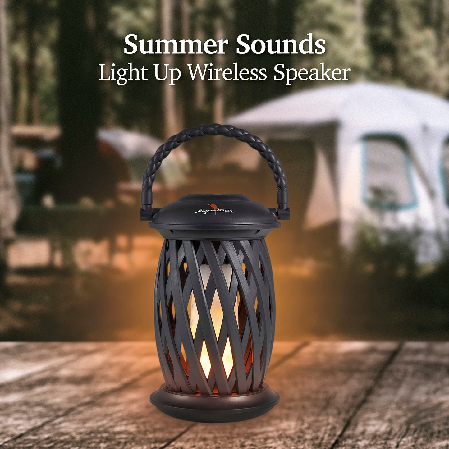 Margaritaville Tiki Torch - Waterproof Bluetooth Speaker, Portable Party Speaker with Flickering LED Lights, Perfect for Travel, Parties, Yards,