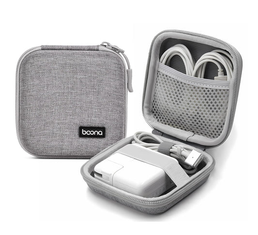 HOMEGYMFREE Small Travel Carrying Storage Case, 4.4"x4.4" Charger Organizer, Pouch compatible with MacBook Power Adapter, Laptop Accessories Cables