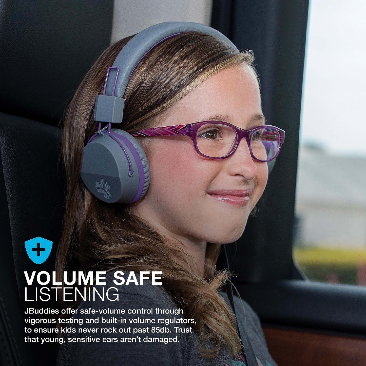 JLab Audio JBuddies Studio Bluetooth On-Ear Kids Headphones, 13 Hour Battery Life, Studio Volume Safe, Volume Limiter, Folding, Adjustable, Noise…