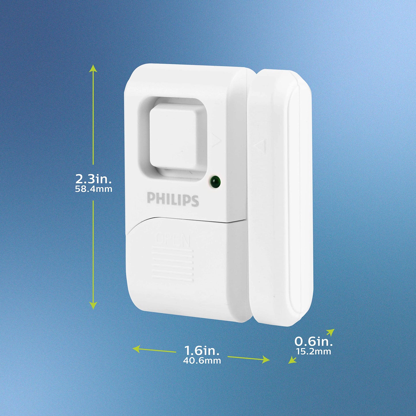 Philips Personal Security Window and Door Alarm, 4 Pack, DIY Protection, Burglar Alert, Wireless, Chime/Alarm, Easy Installation, Ideal for Home