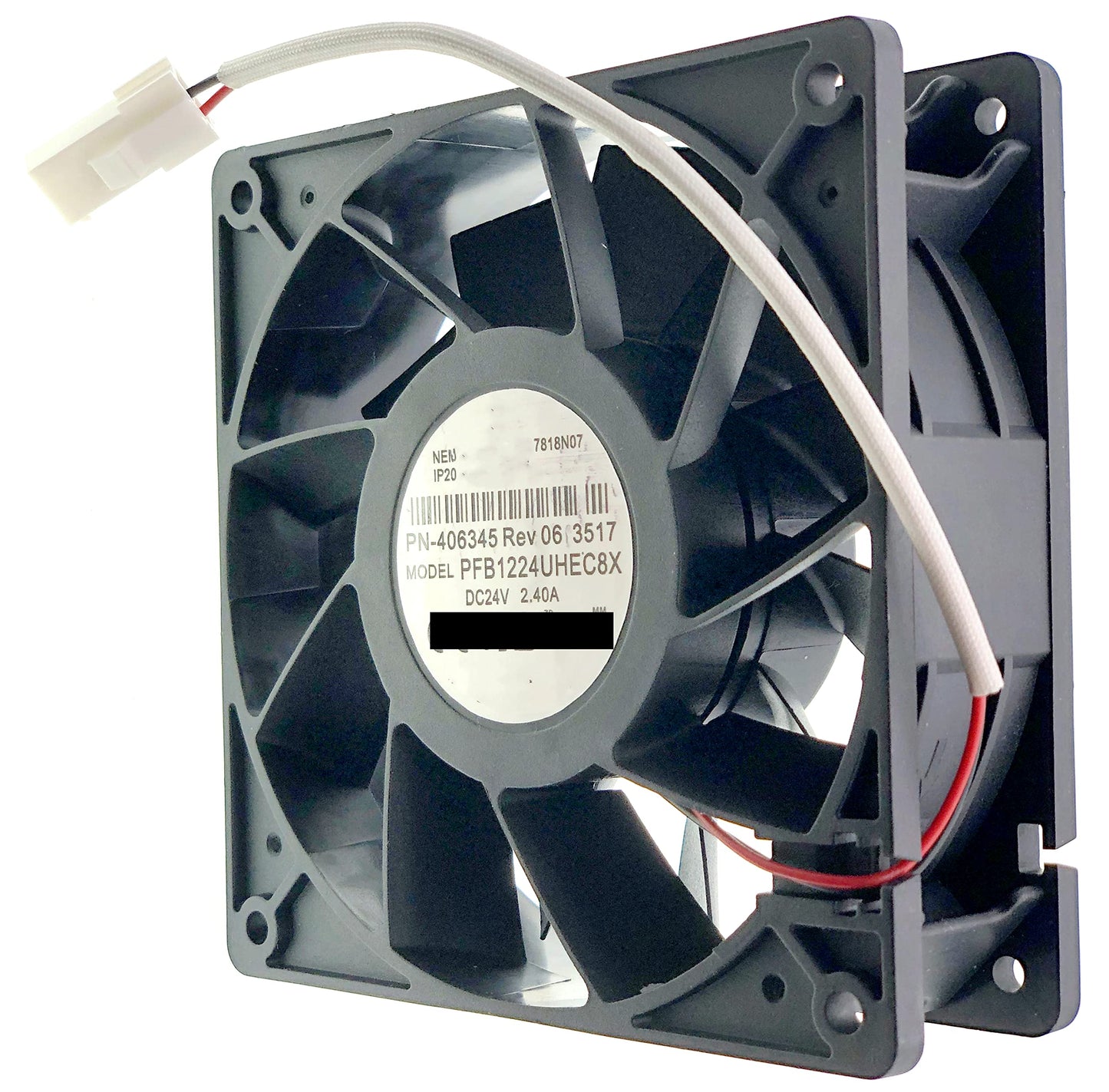 New cooling fan for PFB1224UHEC8X PN-406345 Rev06 2217 DC 24V 2.40A 12CM Size :120×120×38mm 5500RPM