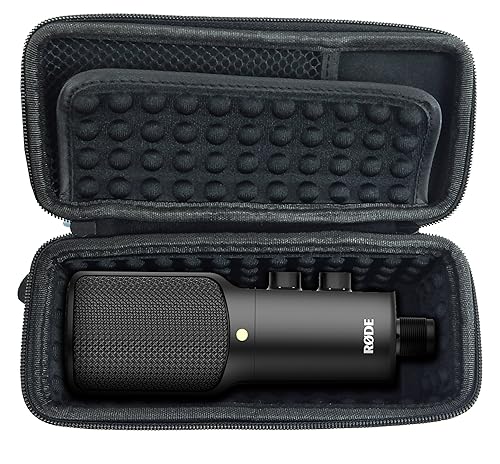 CASEMATIX USB Condenser Microphone Case Compatible with Rode NT-USB, NT1 A Mics and More with Small Cables - Includes Case for Microphones Only