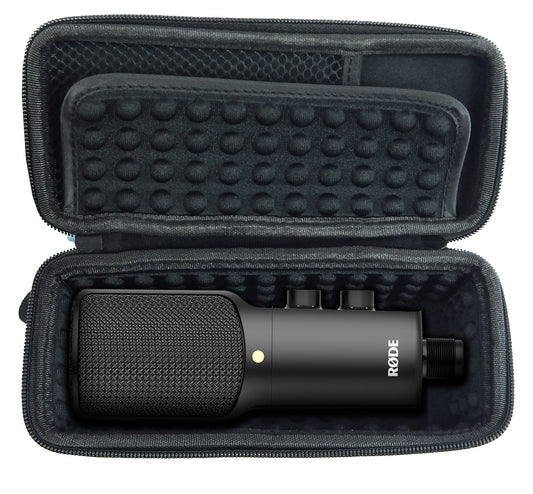 CASEMATIX USB Condenser Microphone Case Compatible with Rode NT-USB, NT1 A Mics and More with Small Cables - Includes Case for Microphones Only