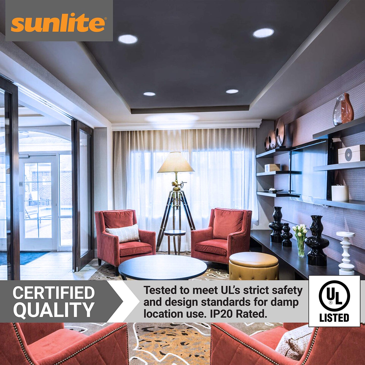 Sunlite 41191 LED BR40 Recessed Light Bulb, 14 Watt (85W Equivalent), 1060 Lumens, Medium Base (E26), Dimmable, Flood, UL Listed, 6500K - Daylight, 6