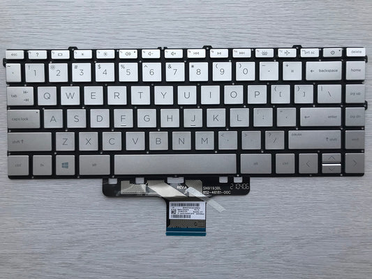 Original New for HP Pavilion x360 Convertible 14-dw1010wm 14" US Silver Backlit Laptop Keyboard