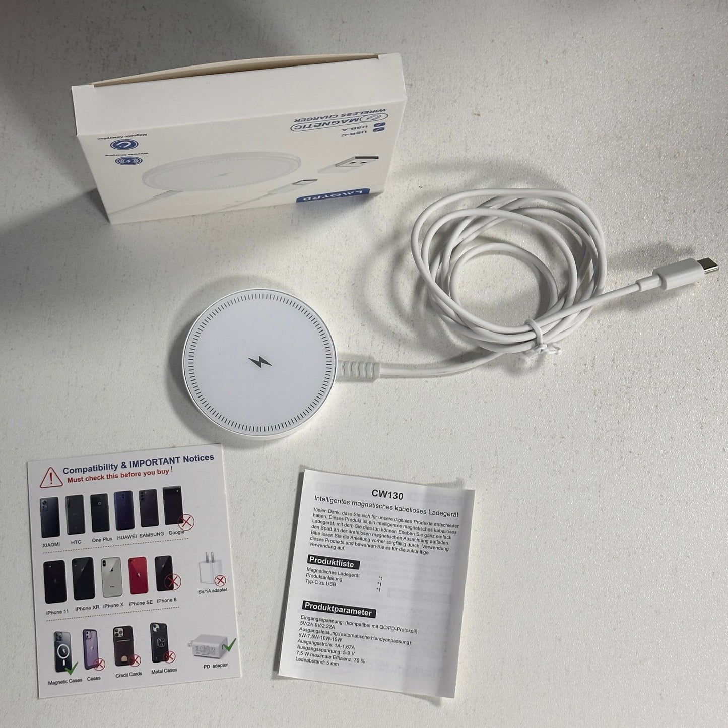 Magnetic Wireless Magsafe Charger iPhone: Charging Pad for iPhone 17/16/15/14/13/12 Series & AirPods Pro 4-2, Strong Magnet, Dual Ports