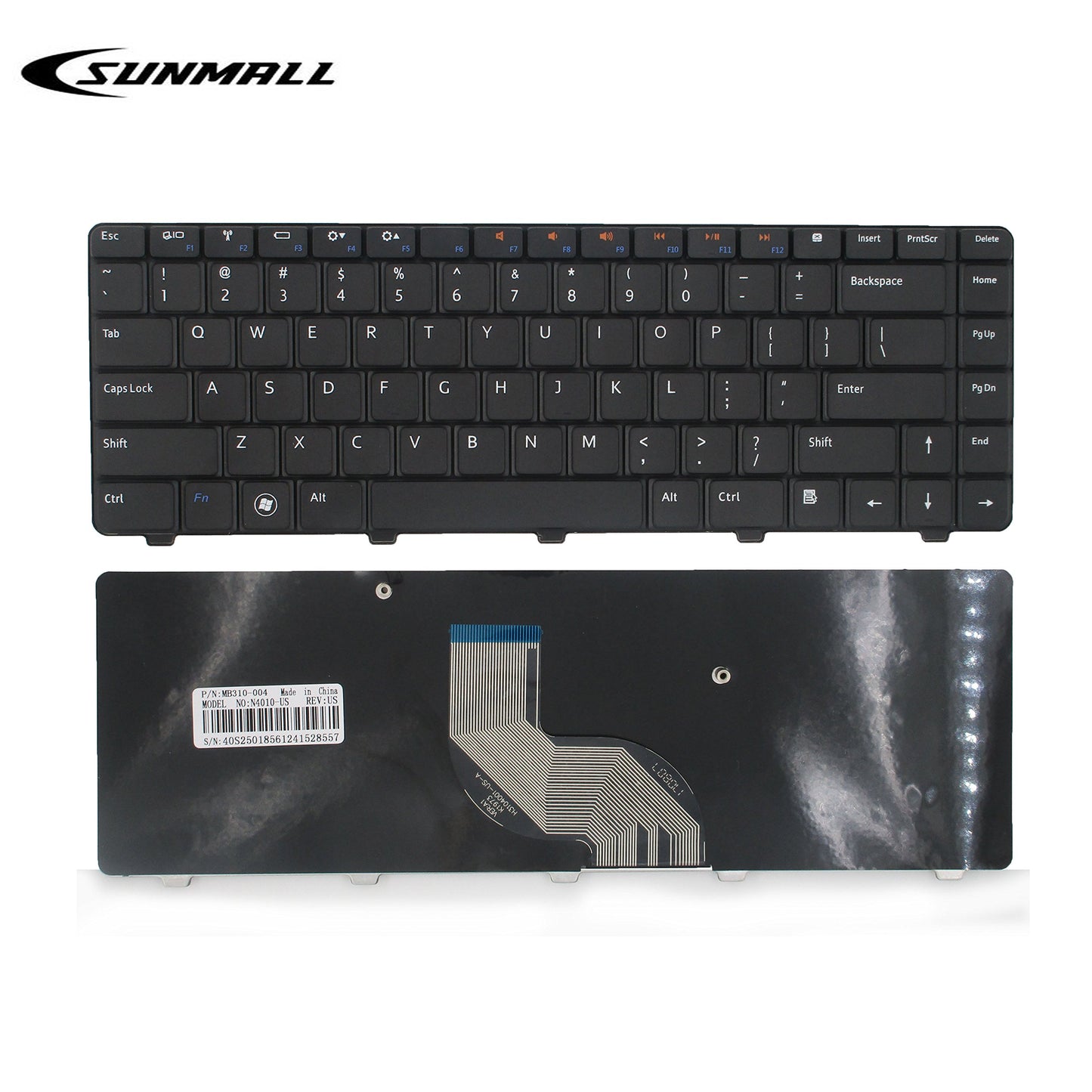 SUNMALL Laptop Replacement Keyboard Compatible with Dell Inspiron 14V 14R N4010 N4030 N3010 N5030 M5030 Series Black US Layout