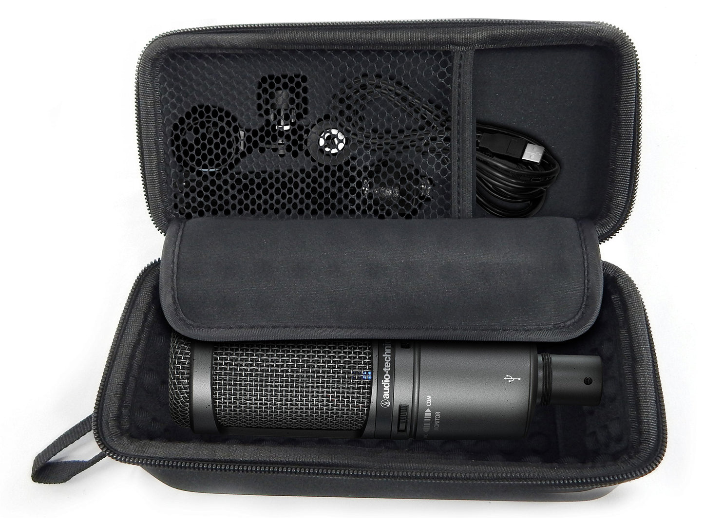 CASEMATIX USB Condenser Microphone Case Compatible with Rode NT-USB, NT1 A Mics and More with Small Cables - Includes Case for Microphones Only